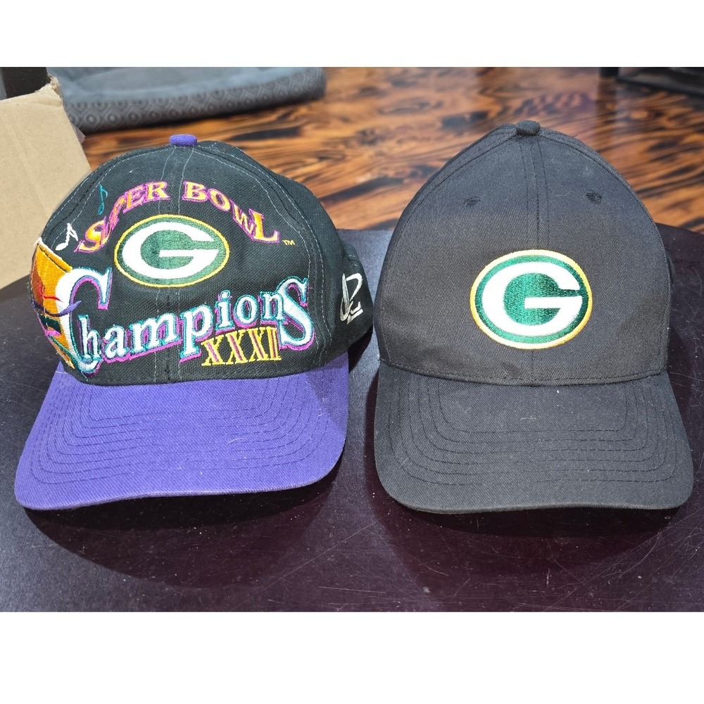 Vintage Green Bay Packers Hat Lot Logo Athletic Super Bowl XXXI‎ Reebok Snapback